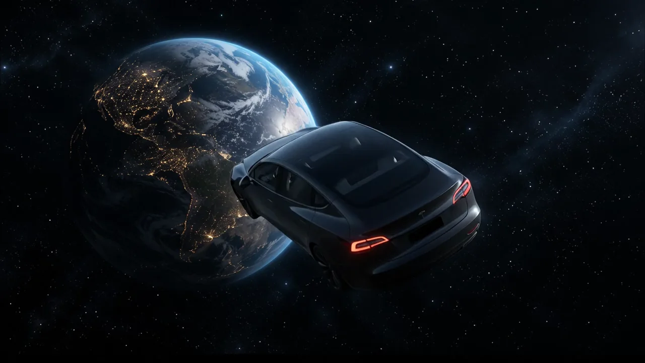 Coche sobre la Tierra — Coche sobre la Tierra cobra vida como una animación surrealista y silenciosa para las cajas y el escritorio.