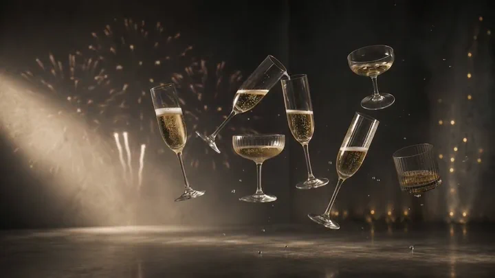 Floating New Year Toast — A silent seasonal animation featuring “Floating New Year Toast” for boxes and the desktop.