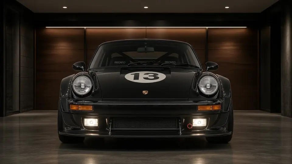Windowsデスクトップとワークスペースを視覚的に整理するための Black 911 Classic アニメーションカー背景