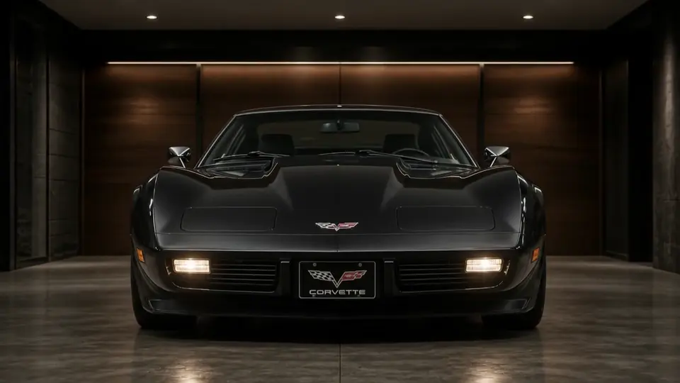 Black Corvette Night como fondo de coche animado para organizar visualmente el escritorio de Windows y el espacio de trabajo