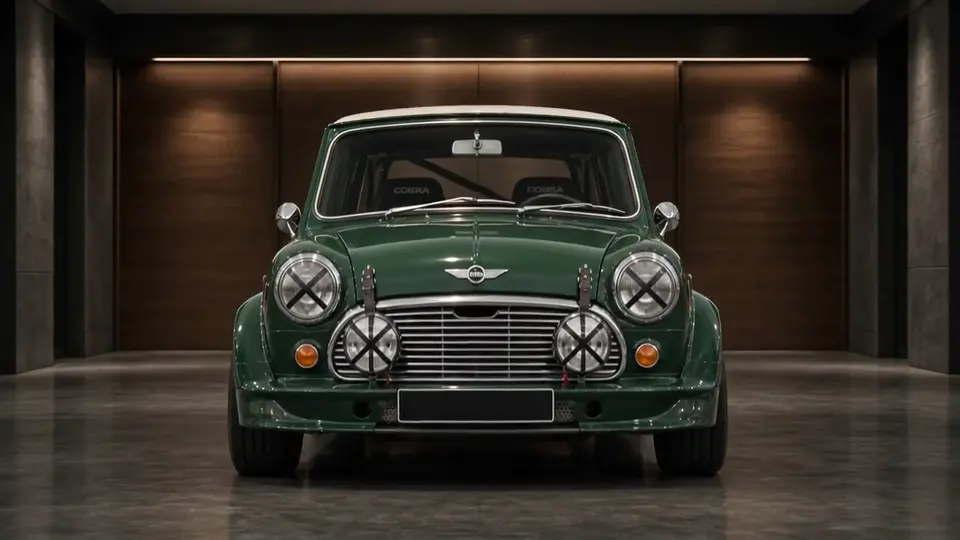 Windowsデスクトップとワークスペースを視覚的に整理するための British Racing Green アニメーションカー背景