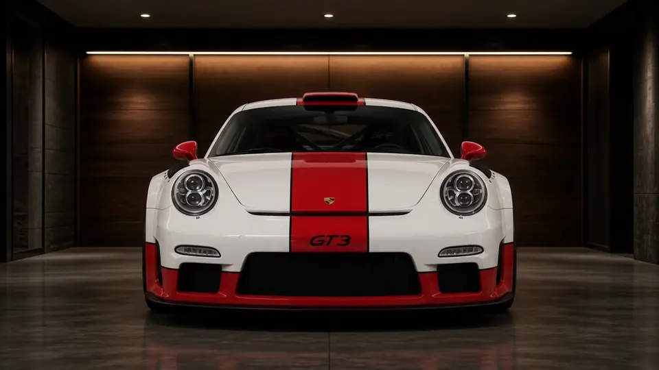 White & Red GT3 como fondo de coche animado para organizar visualmente el escritorio de Windows y el espacio de trabajo