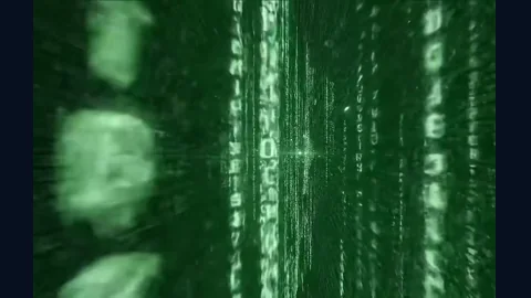 La matriz. Lluvia digital verde - caracteres cayendo, codigo Matrix