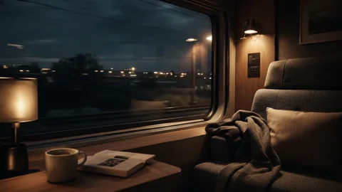 夜行列車で読む. 静かで音のないアニメーション:夜行列車で読む。